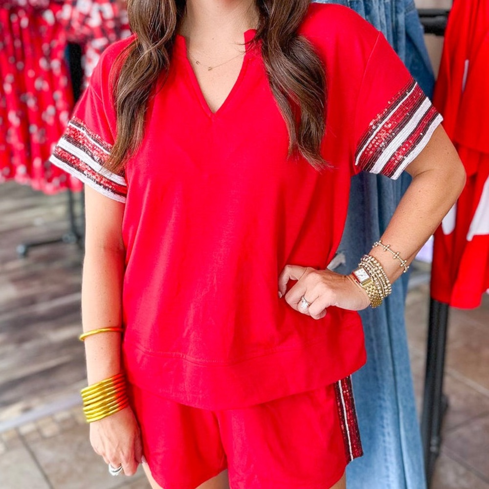Mary Square Lauren Red and Black loungewear set